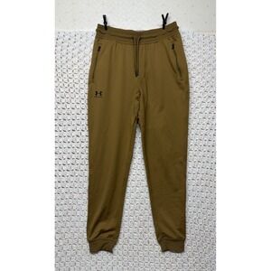 Under Armour UA Joggers Pants Mens Size M Brown Loose Zip Pockets Drawstring